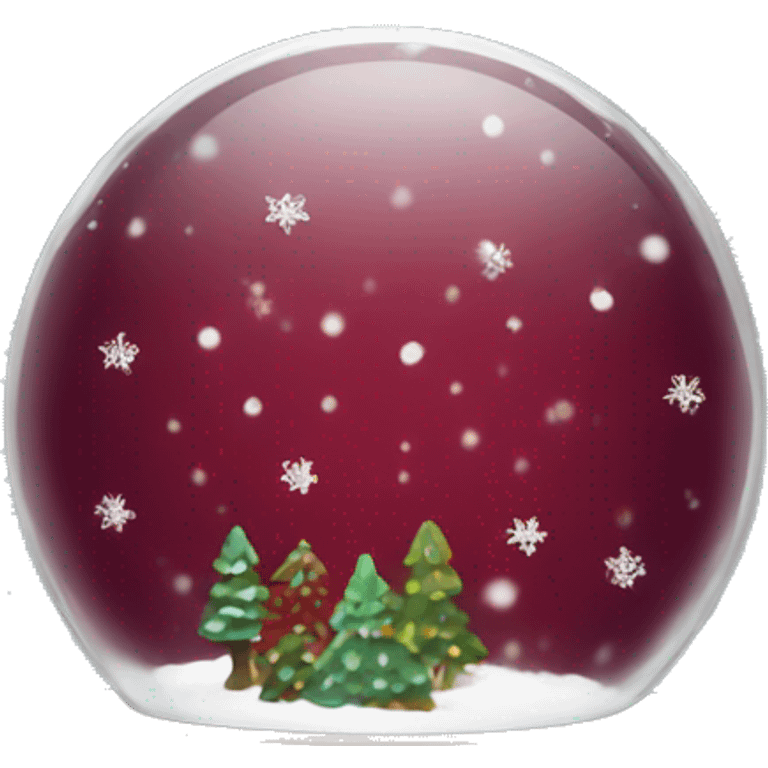 Burgundy snow globe emoji