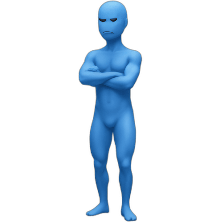 Blue Man popping squat emoji