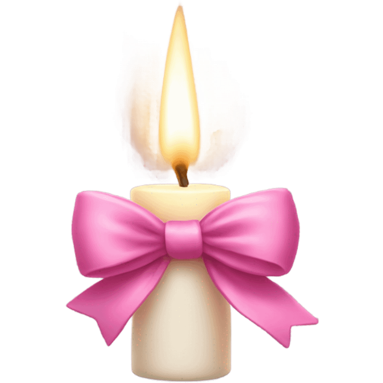 Candle with a pink bow emoji