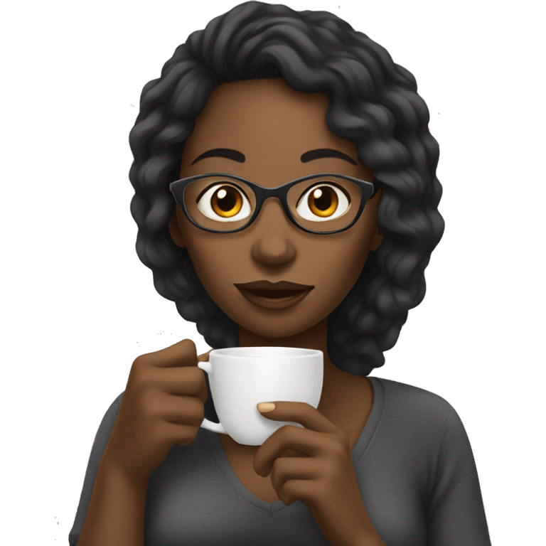 Black woman Drinking coffee  emoji