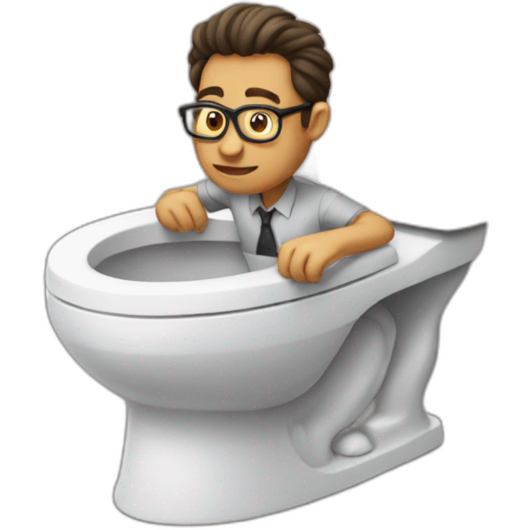 nerd on the toilet emoji