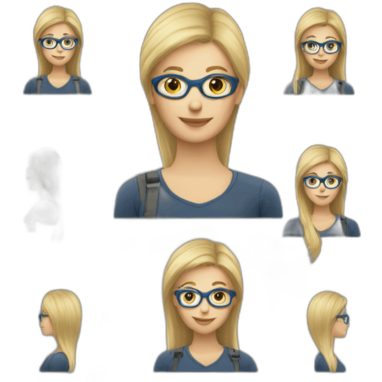 truck driver women blond hair glasses emoji