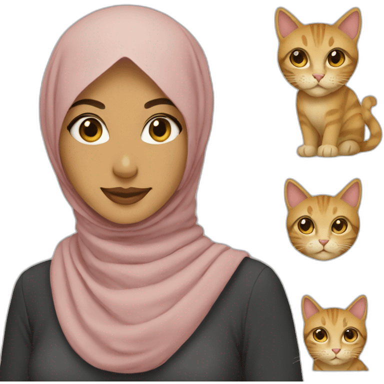 Hijabi with cat emoji