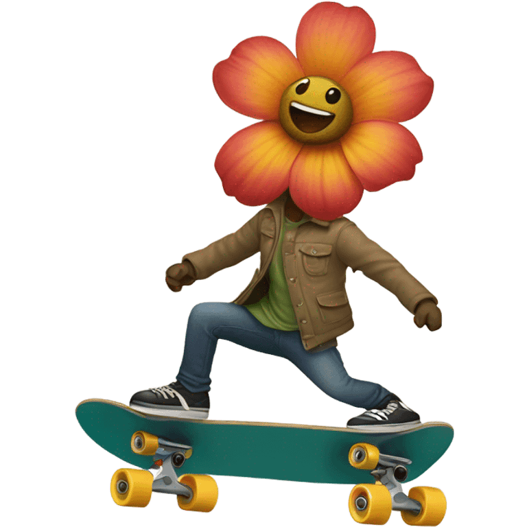 Flower riding skateboard  emoji