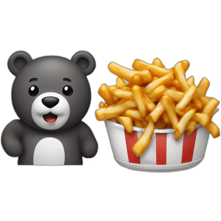 Poutine et un ours emoji