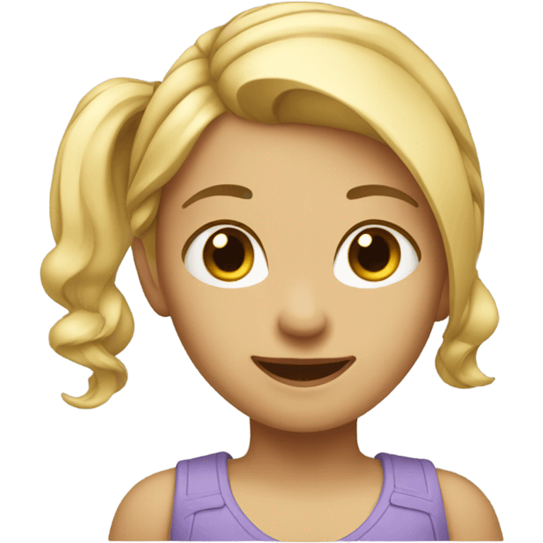 Blonde side ponytail girl emoji