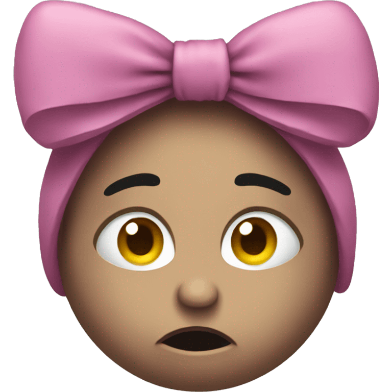 sad face with bow emoji