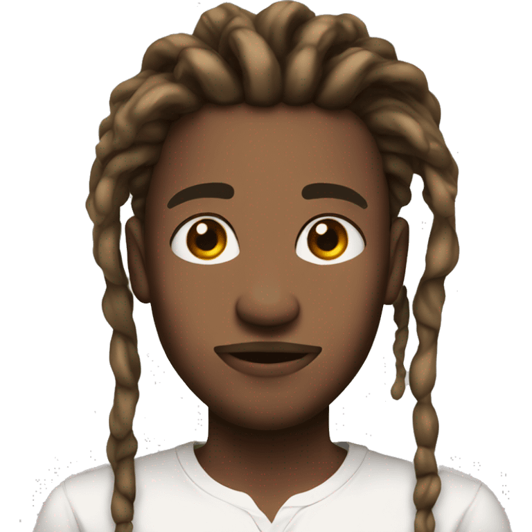 brown skin male short dreads big lips in a white shirt  emoji