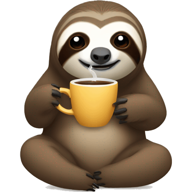 Sloth drinking coffee emoji