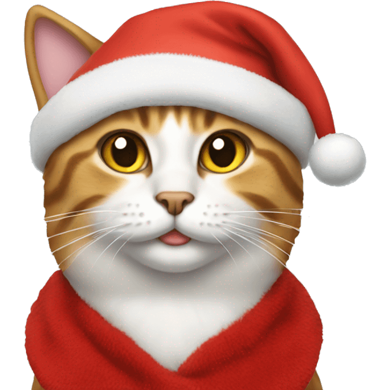 cat with a christmas hat emoji