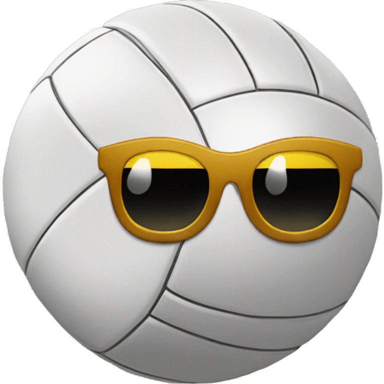 sunglasses emoji with a volleyball in it's hand emoji