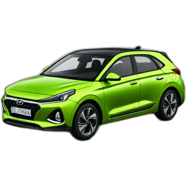 Voiture modèle i20 2024 hyundai couleur vert emoji