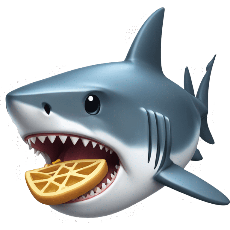 Shark eating food emoji