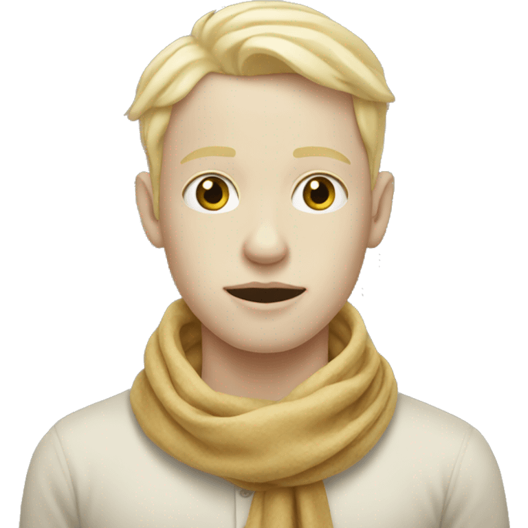 Blonde pale Man with scarf on emoji