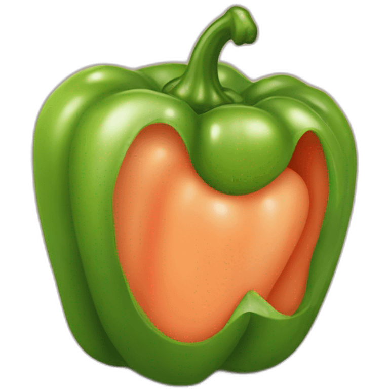 Green pepper in a peach emoji