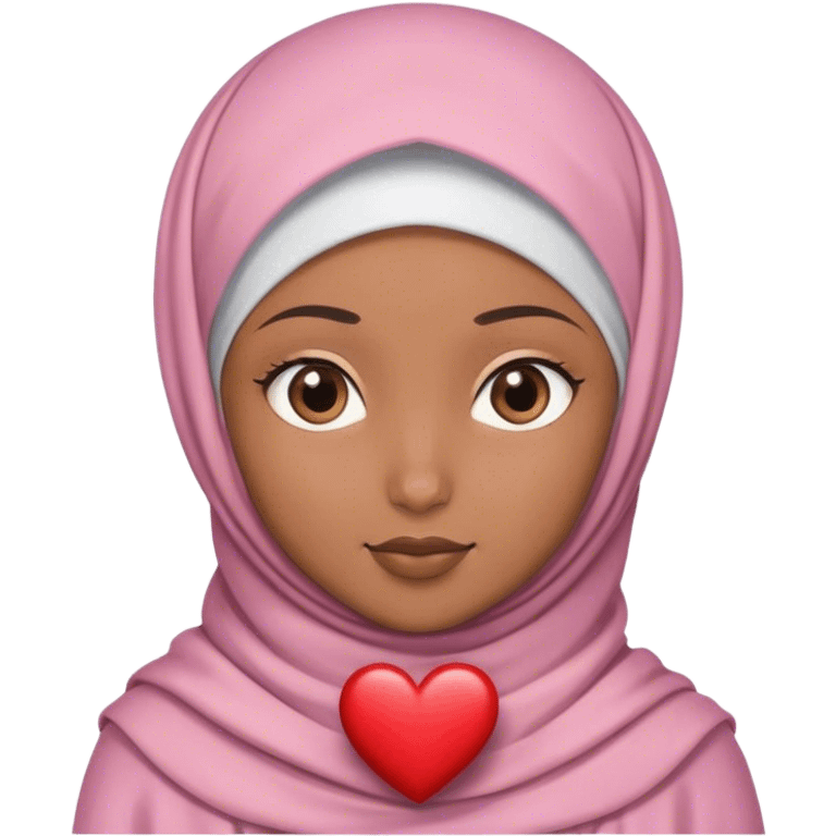 Girl with a Hijab and a heart emoji