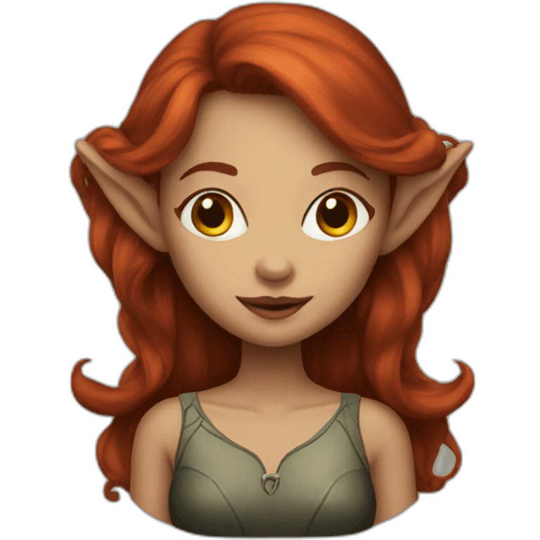 dark redhead woman elf emoji