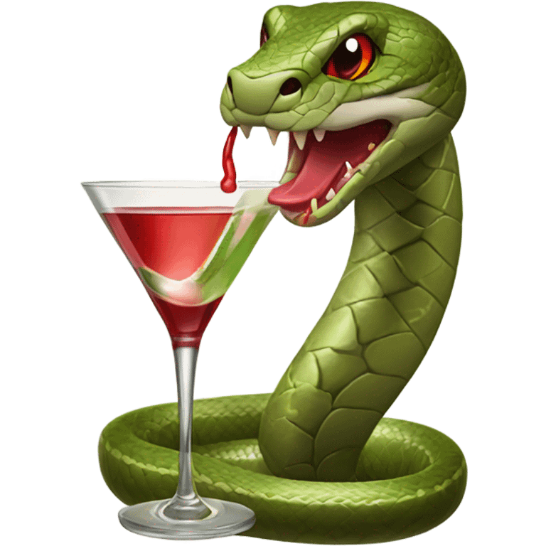 a snake with a martini and a good lipstick emoji