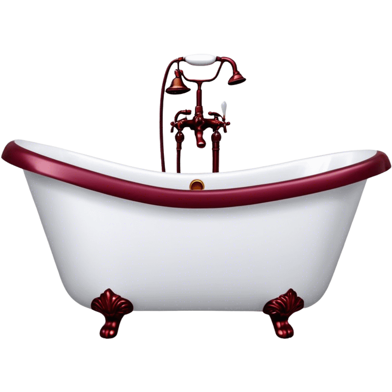 Burgundy heart shaped bathtub emoji