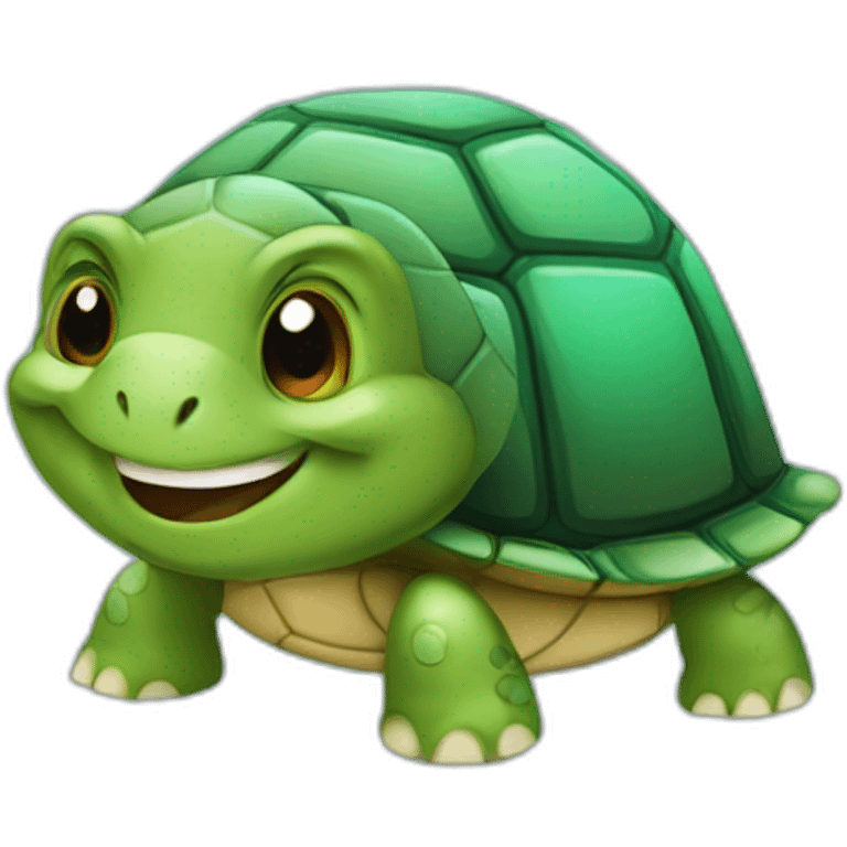 Laughing cool smart turtle  emoji