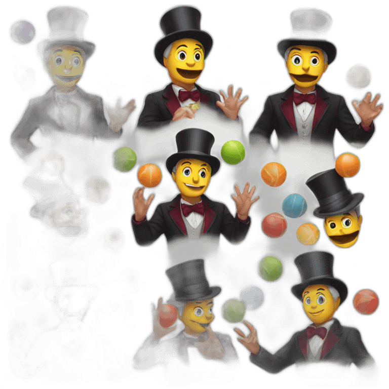 a magician with juggling three balls emoji