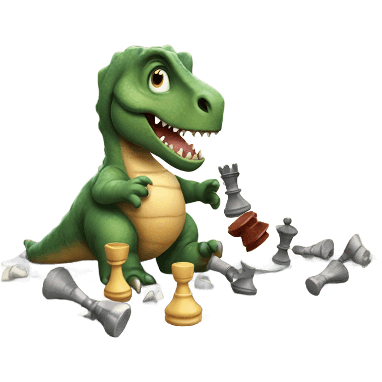 Dinosaur playing chess emoji