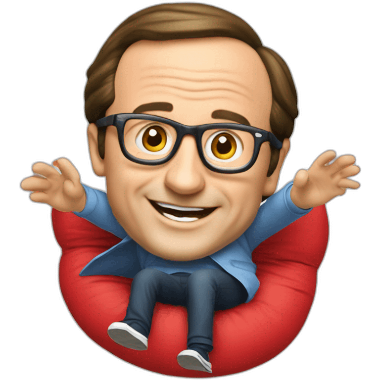 François Hollande on a trampoline emoji