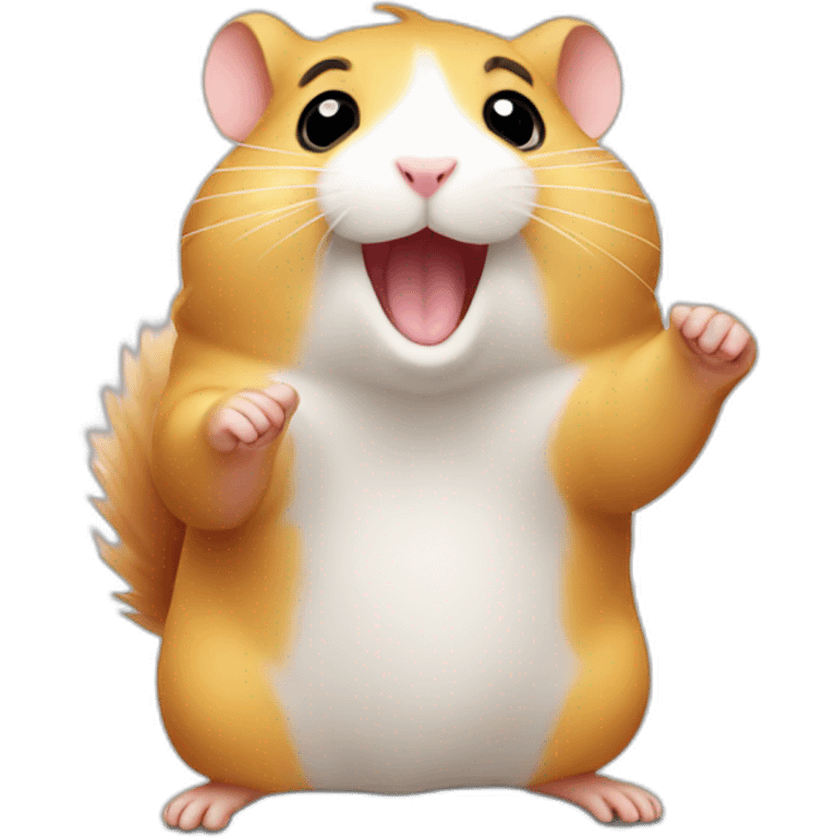 hamster with a victory-hand emoji emoji