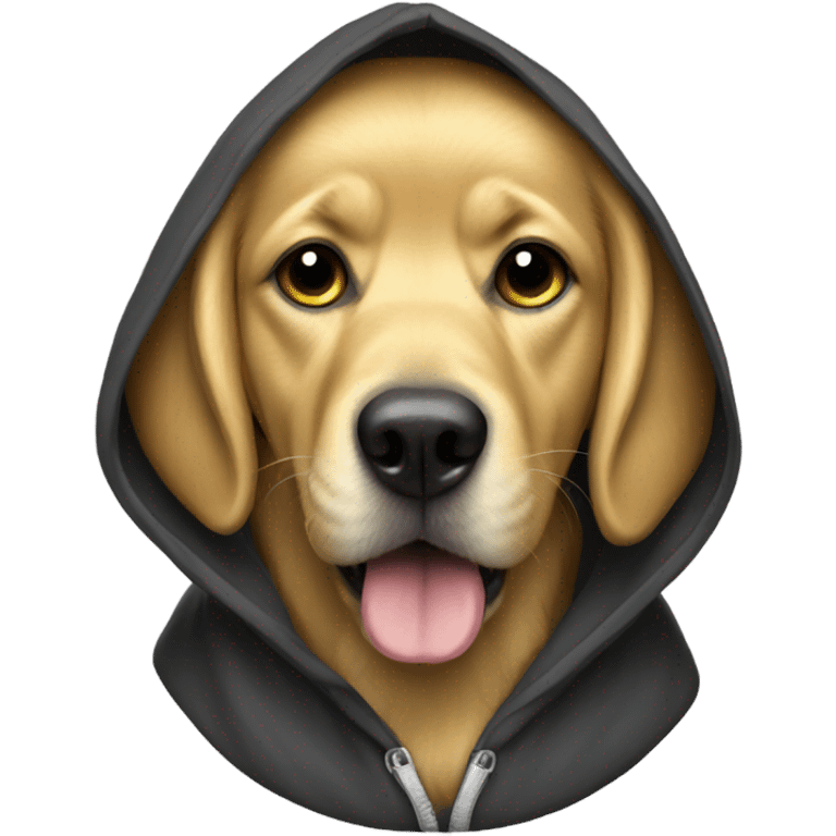 Golden dog with hoodie emoji