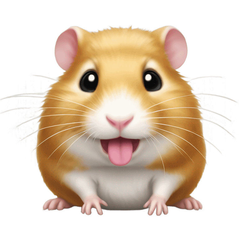 hamster with touge out emoji