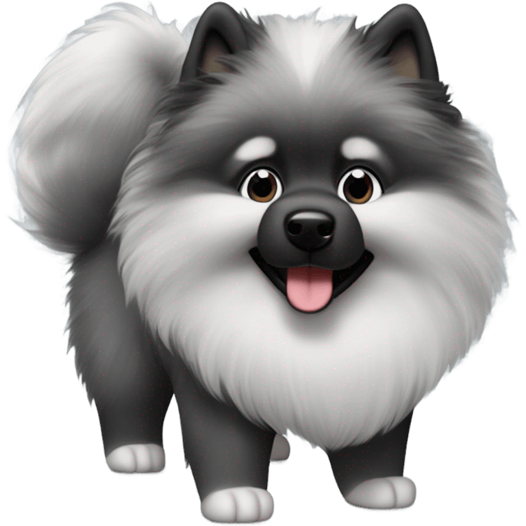 keeshond skiing emoji