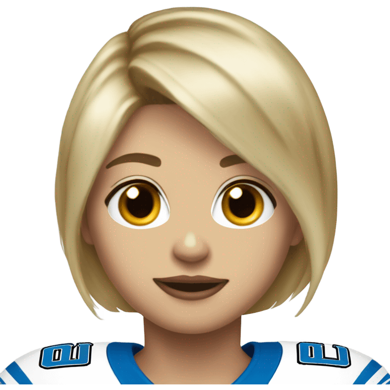 Dirty blonde short hair white 17 year old in Detroit lions jersey  emoji