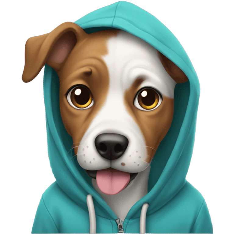 Dog wearing a hoodie emoji