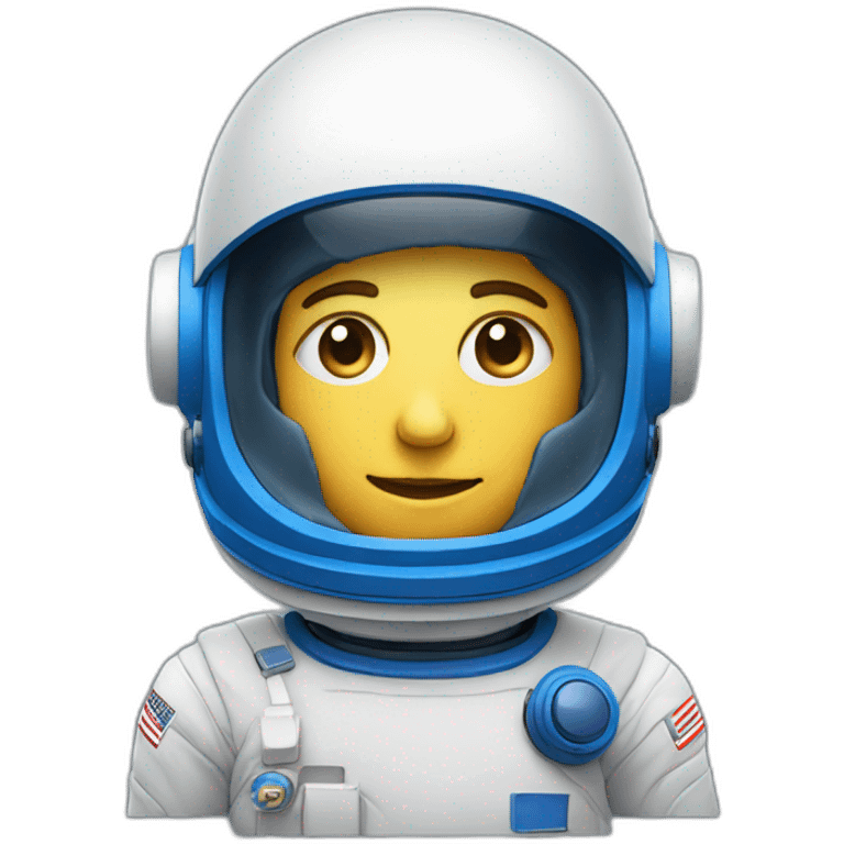 Astronaut head with blue helmet and open visor emoji