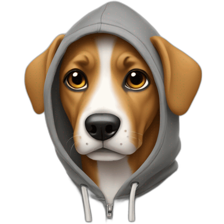 Dog wearing a hoodie emoji