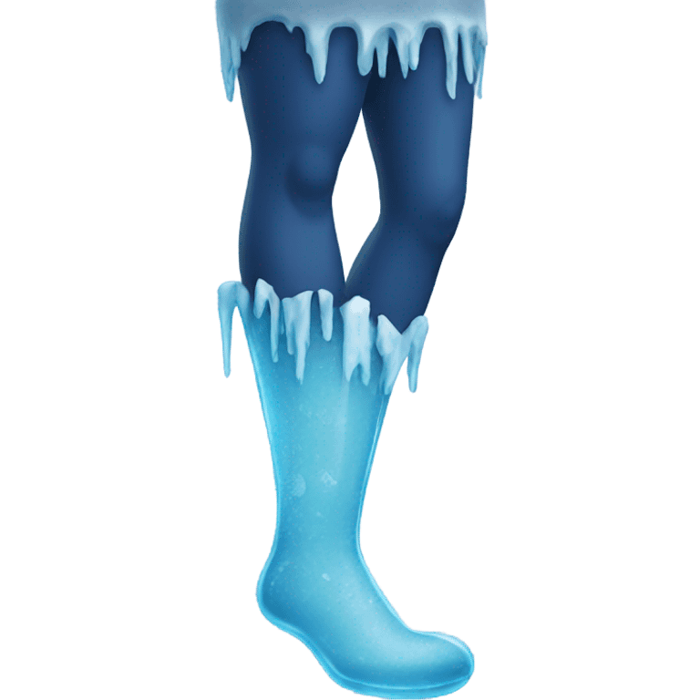 Leg with ice frozen emoji