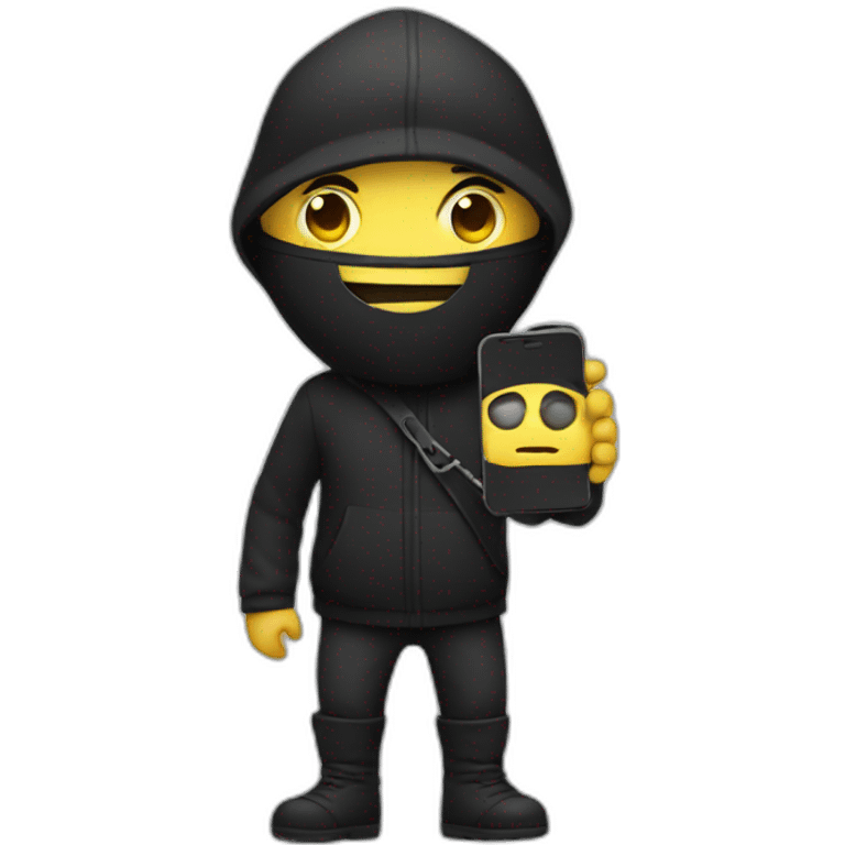 thief with phone emoji