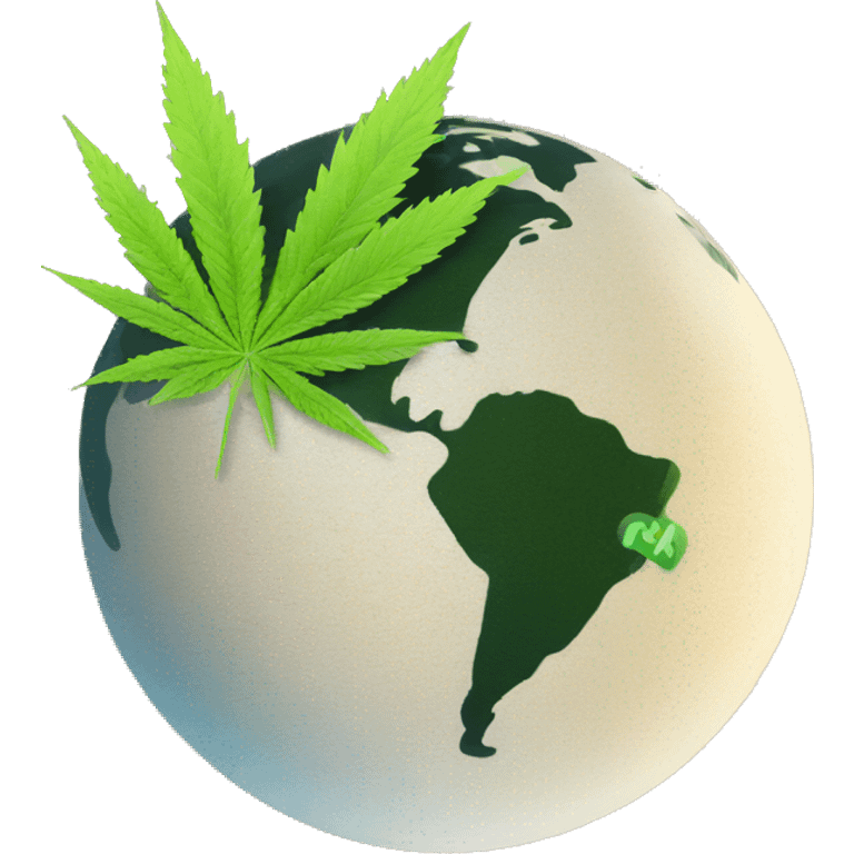 420 on planet earth hemp leaves on the globe  emoji