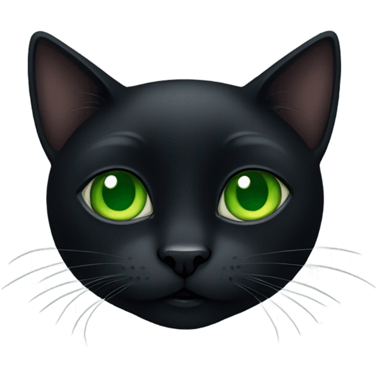 Black cat with green eyes emoji