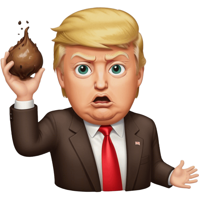 Trump throwing turd emoji