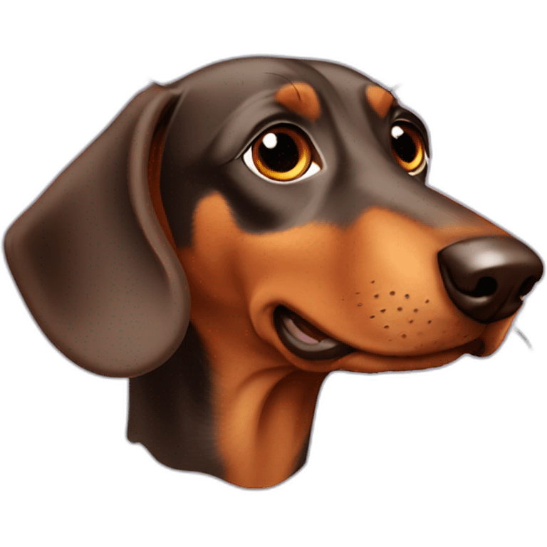 Dog head reality dachshund Looks to the left side emoji