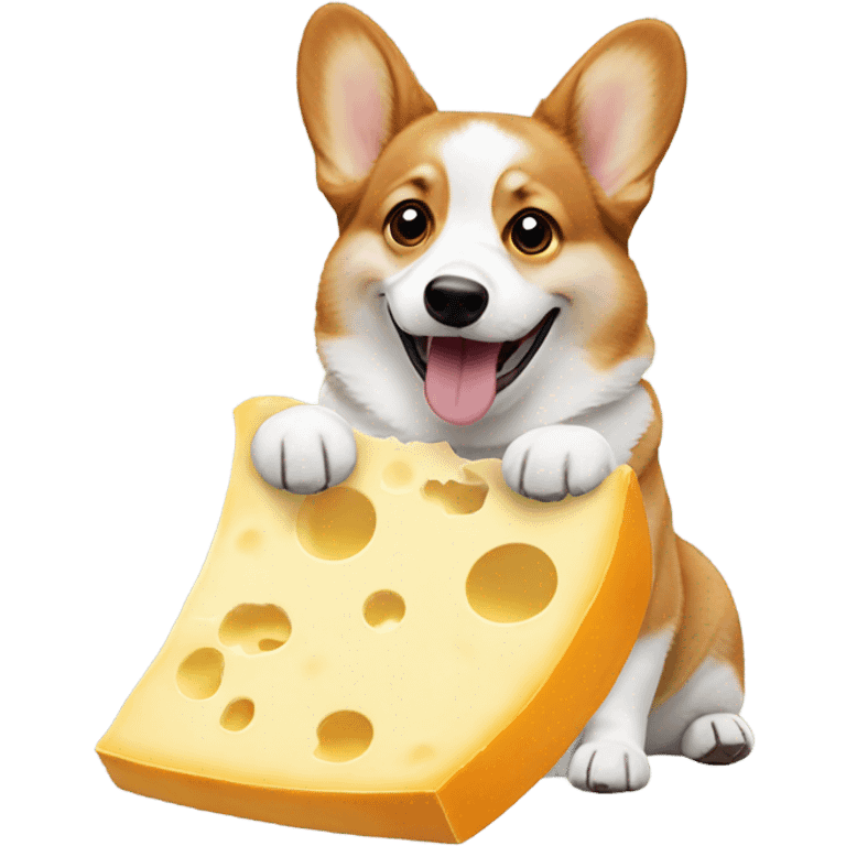 Corgi eating cheese emoji