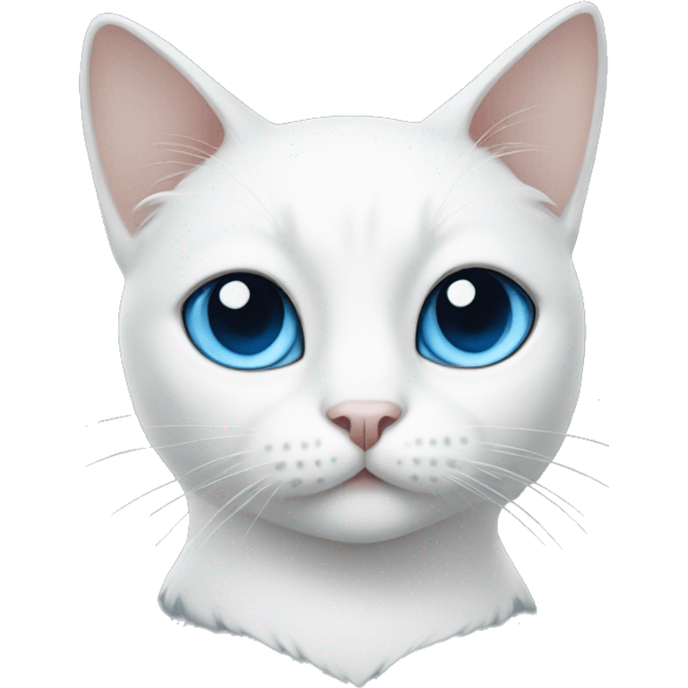 white cat with black and blue eyes  emoji