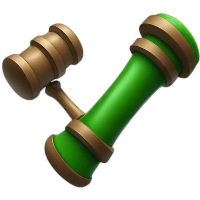 Green AI judge with hammer emoji