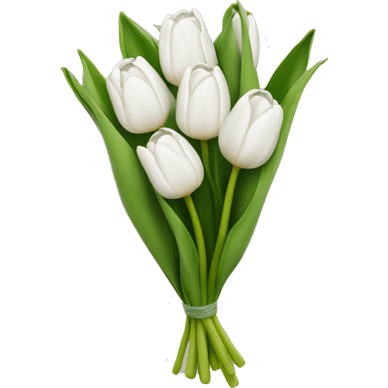 white tulip bouquet  emoji