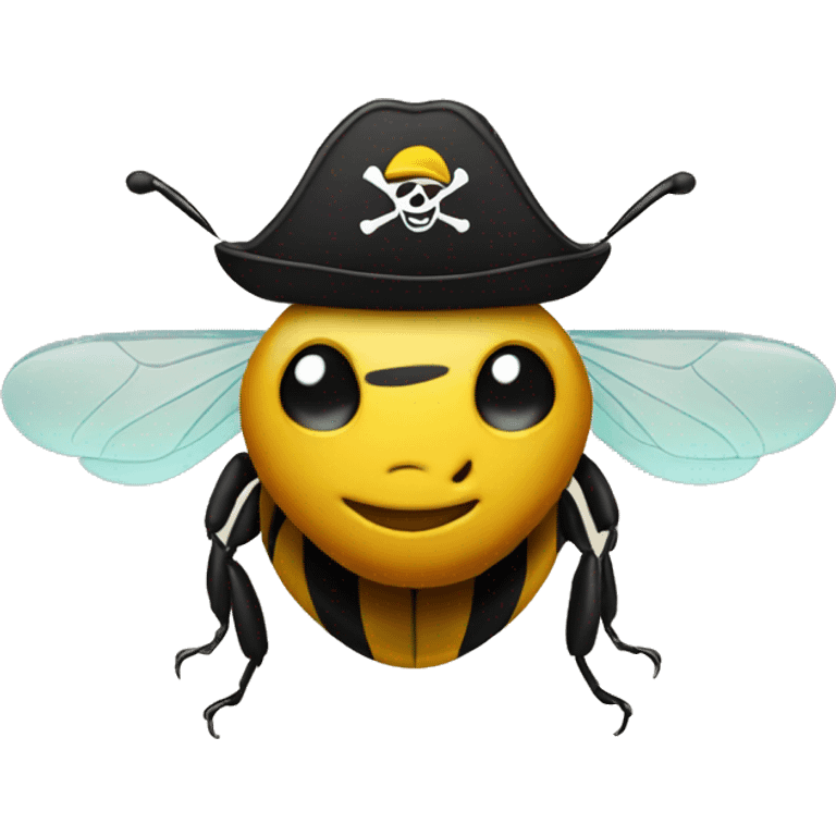 bee wearing a pirate's hat emoji