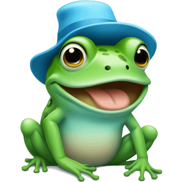 frog with light blue hat emoji