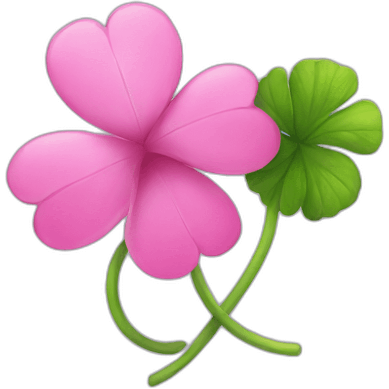 pink flower of clover emoji