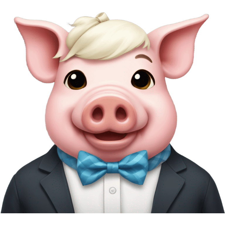 Preppy bow on pig emoji