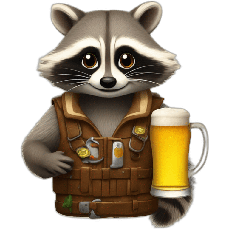 Two Raccoon in the Paulanergarten (Raccoon with Paulaner Beer) emoji